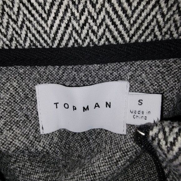 Topman Nwot Textured herringbone Quarter Zip Pullover jacket size Small - Picture 9 of 10